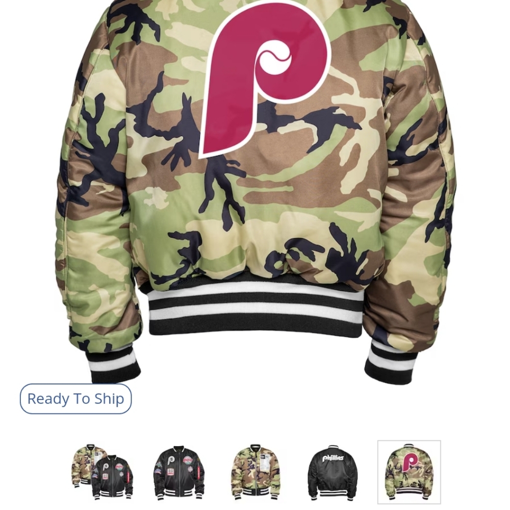 NEW, ERA XL Phillies Reversible Bomber Jacket